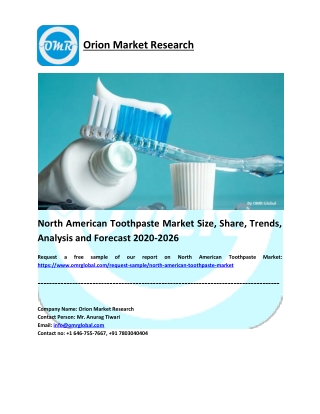 North American Toothpaste Market Research and Forecast 2020-2026