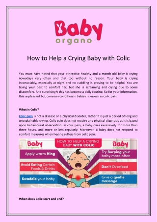 How to help a crying baby wi1th colic