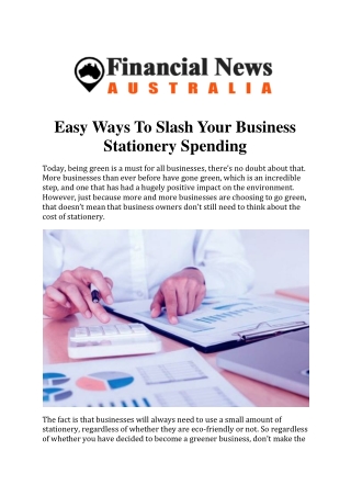 Easy Ways To Slash Your Business Stationery Spending