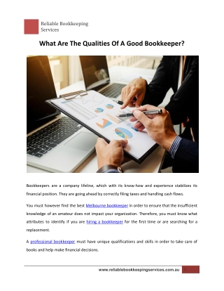 What Are The Qualities Of A Good Bookkeeper?
