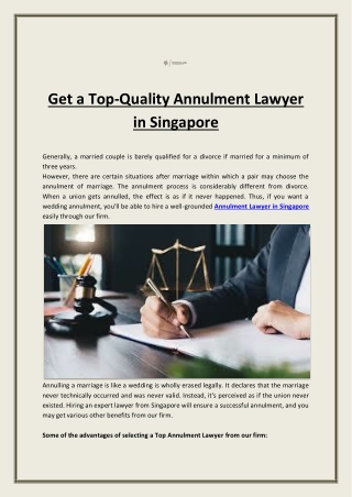 Annulment Lawyer Singapore