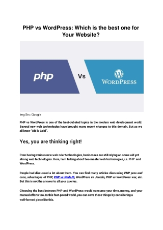 PHP vs WordPress: Which One is Best for Your Website Development