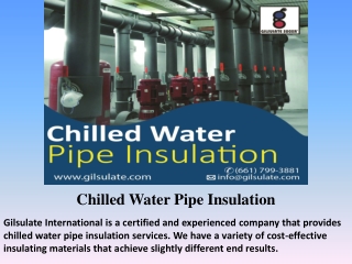 Chilled Water Pipe Insulation