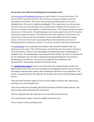 Do you know more about the bookkeeping and accounting service