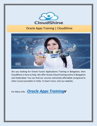Oracle Apps Training | CloudShine