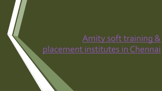 Amity soft training & placement institutes in Chennai