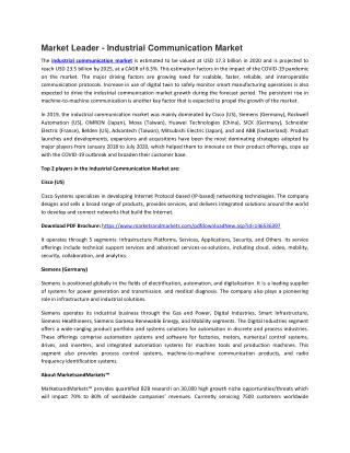 Industrial Communication Market by Offering, Communication Protocol, End-use application  | COVID-19 Impact Analysis | M