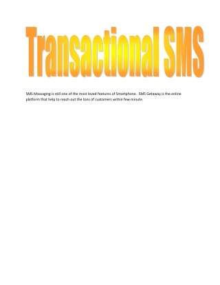 Transactional SMS