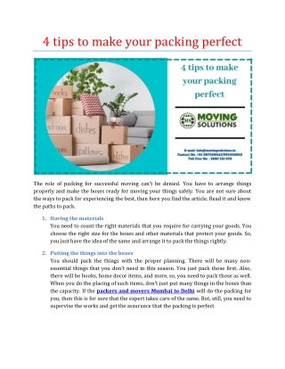 4 tips to make your packing perfect