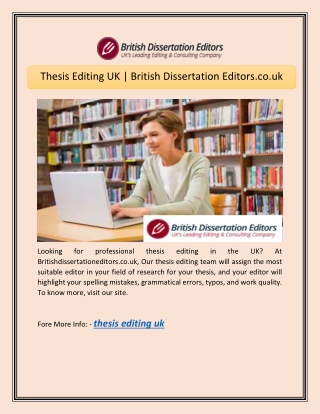 Thesis Editing UK | British Dissertation Editors.co.uk