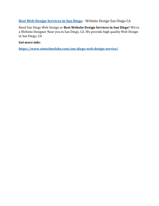 Best Web Design Services in San Diego - Website Design San Diego CA