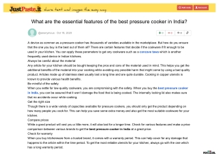 features of the best pressure cookers