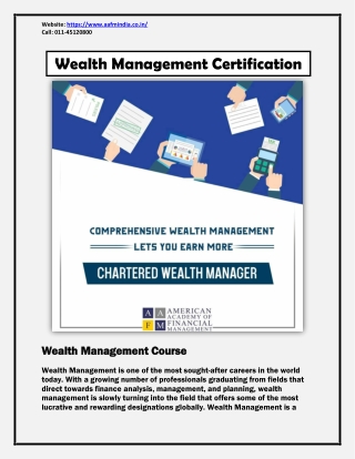 Wealth Management Certification - Wealth Management Course