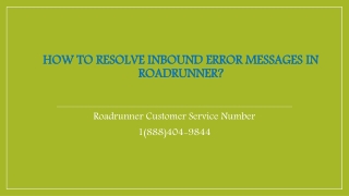 How to resolve inbound error messages in Roadrunner?