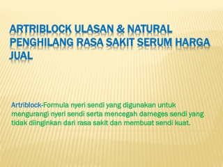 Artriblock ulasan - SCAM atau bagaimana cara kerjanya?