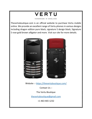 The Vertu Boutique | Thevertuboutique.com