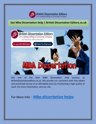 Get Mba Dissertation Help | British Dissertation Editors.co.uk