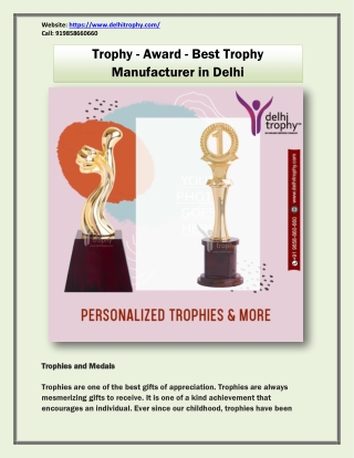 Trophy - Award - Best Trophy Manufacturer in Delhi