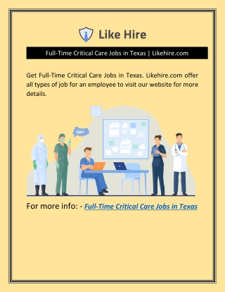 Full-Time Critical Care Jobs in Texas | Likehire.com