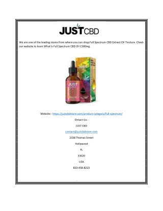 Full Spectrum CBD Tincture | Justcbdstore.com