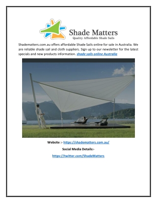 Shade Sails Online for Sale in Australia | Shadematters.com.au