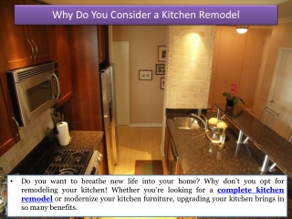 Why Do You Consider a Kitchen Remodel?