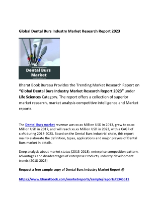 Global Dental Burs Industry Market Forecast 2023