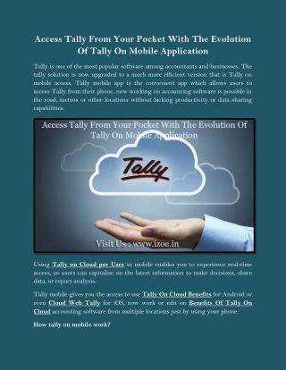 Access Tally From Your Pocket With The Evolution Of Tally On Mobile Application