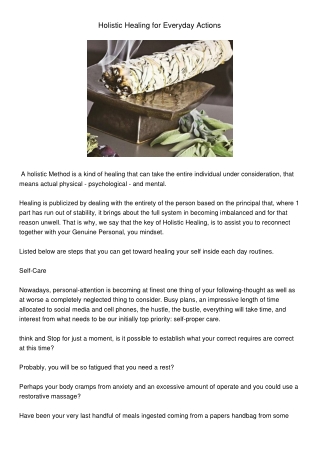 HolisticHealingforEverydayActions