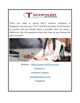 IT Solution Company in Singapore | Techfount.com