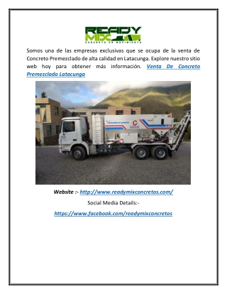 Venta Online de hormigon premezclado Latacunga