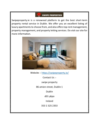 Short Term Property Rental  Swipeproperty.ie