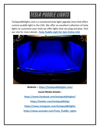 Tesla Puddle Light for Sale Online USA | Teslapuddlelights.com