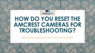 How do you reset the Amcrest Cameras for Troubleshooting?