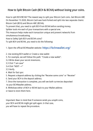 A Guide how to Split BitcoinCash Fork and Claim Bitcoin Cash ABC (BCHA - 2021 Updated