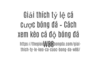 Giải thích tỷ lệ cá cược bóng đá – Cách xem kèo cá độ bóng đá W88