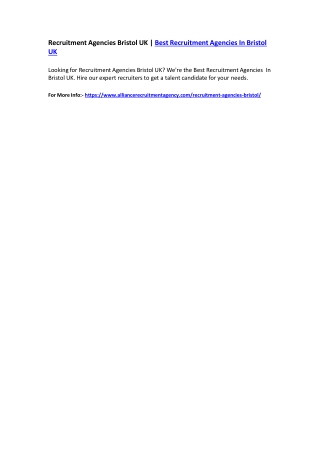 Recruitment Agencies Bristol UK | Best Recruitment Agencies In Bristol UK
