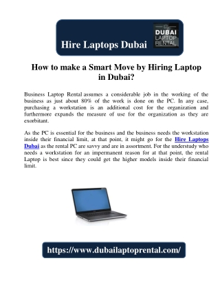 How to make a Smart Move by Hiring Laptop in Dubai?