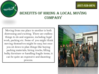 Benefits of Hiring a Local Moving Company