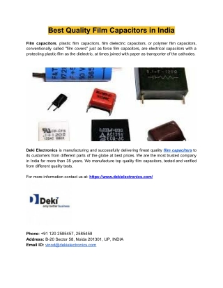 Top Quality Film Capacitors