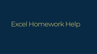 Excel Homework Help