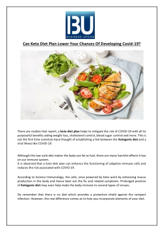 Can Keto Diet Plan Lower Your Chances Of Developing Covid-19?