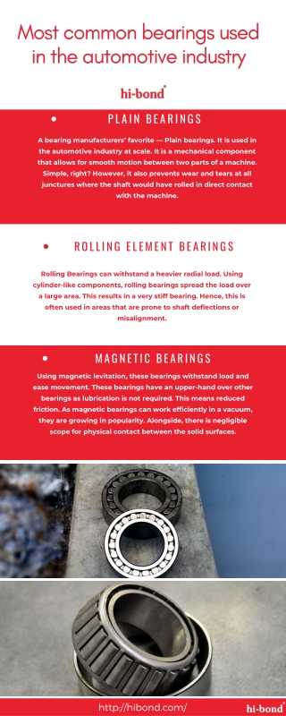 Most common bearings used in the automotive industry
