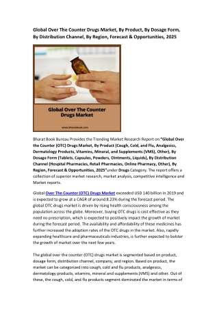 Global Over The Counter Drugs Market  Research Report 2021-2025