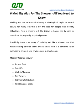 6 Mobility Aids For The Shower - All You Need to Know