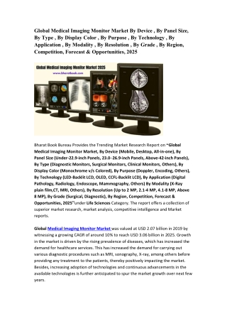 Global Medical Imaging Monitor Market Research Report 2025