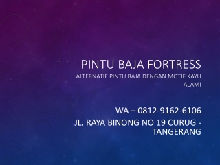 WA 0812-9162-6106 (FORTRESS) Pintu Rumah Biasanya Berbentuk