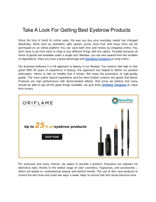 Up to 25% off eyebrow products