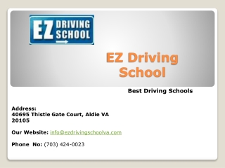 Driving School in Sterling VA by EZ Driving School