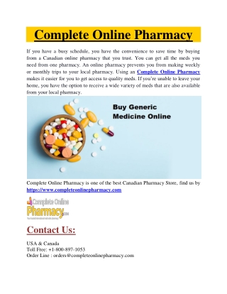 Complete Online Pharmacy